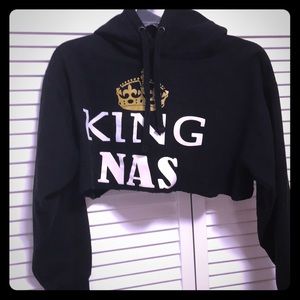 KING NAS crop hoodie